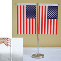 Double Table Flag with double sided flags on telescopic pole